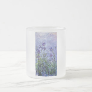 vintage flowers lilac-irises-1917 monet. frosted glass coffee mug