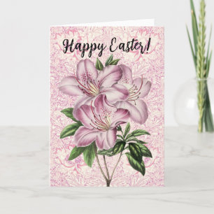 Vintage Flowers Lily Bunch Pink Easter Card