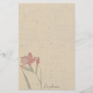 Vintage Flowers Linen Stationery