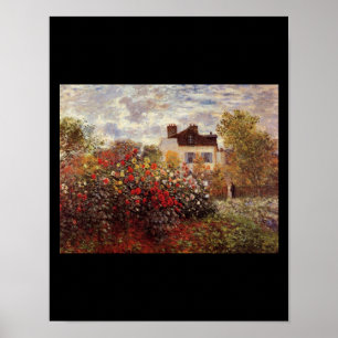 vintage flowers monet garden in argenteuil sun poster
