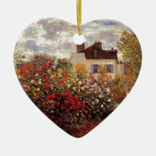 vintage flowers monet-s-garden-in-argenteuil-sun ceramic tree decoration