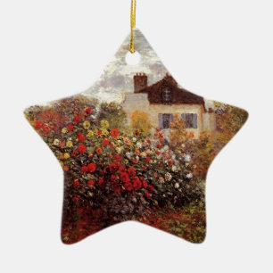 vintage flowers monet-s-garden-in-argenteuil-sun ceramic tree decoration