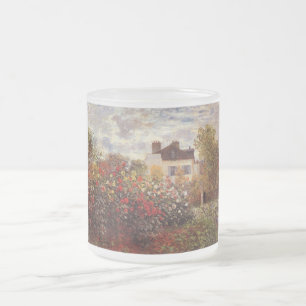 vintage flowers monet-s-garden-in-argenteuil-sun frosted glass coffee mug