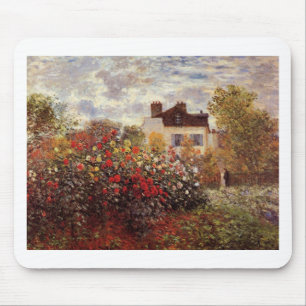 vintage flowers monet-s-garden-in-argenteuil-sun mouse mat