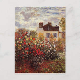 vintage flowers monet-s-garden-in-argenteuil-sun postcard