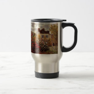 vintage flowers monet-s-garden-in-argenteuil-sun travel mug
