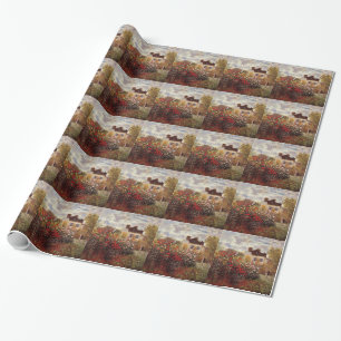 vintage flowers monet-s-garden-in-argenteuil-sun wrapping paper