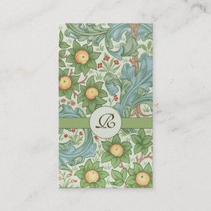 vintage flowers monogram business card