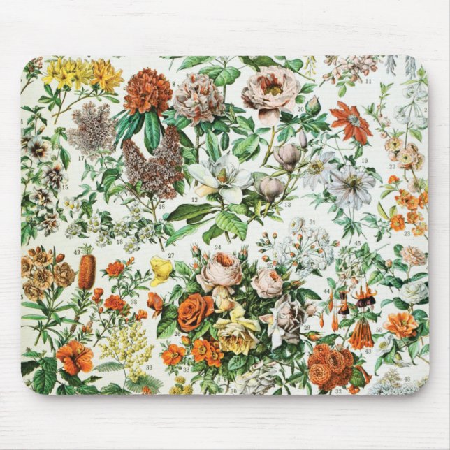 Vintage Flowers Mouse Mat (Front)