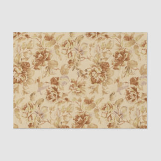 Vintage Flowers Old Paper Pattern Burnt Parchment