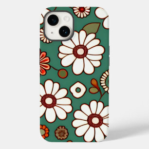 Vintage Flowers on a Green Background Case-Mate iPhone 14 Case