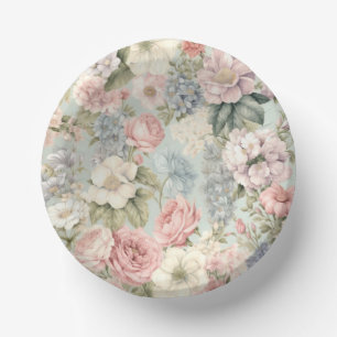 Vintage Flowers Paper Bowl Paper Plate