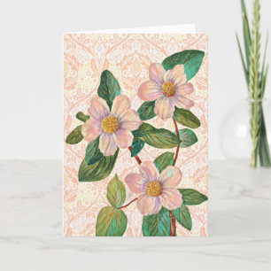 Vintage Flowers Pattern on Pattern Art Note Card 1