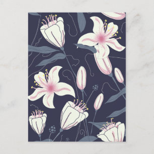 Vintage Flowers pattern Postcard
