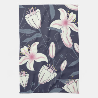 Vintage Flowers pattern Tea Towel