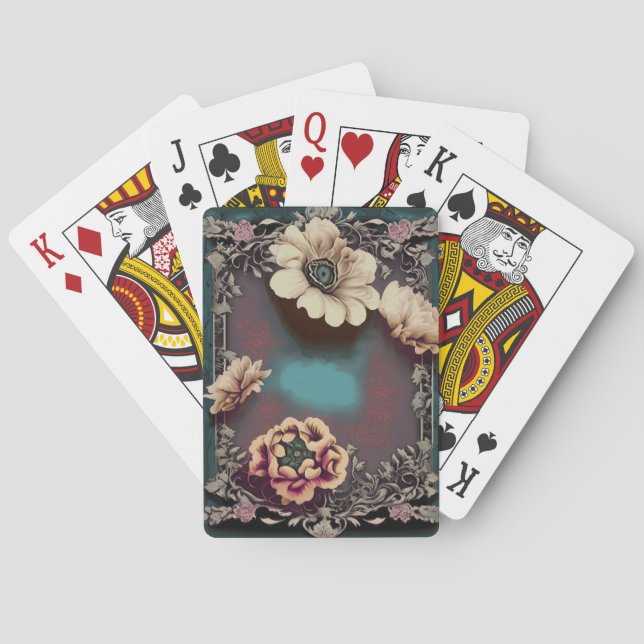 Vintage Flowers Playing Cards (Back)