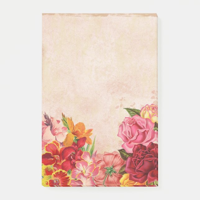Vintage Flowers Post-it® Notes 4 x 6 (Front)
