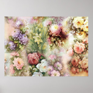 Vintage Flowers Poster
