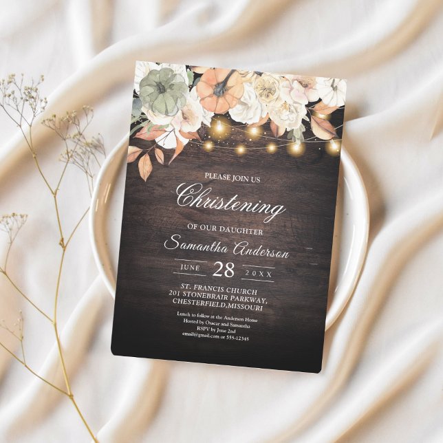 Vintage Flowers & Pumpkin Autumn  Invitation (Creator Uploaded)
