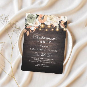 Vintage Flowers & Pumpkin Autumn  Invitation