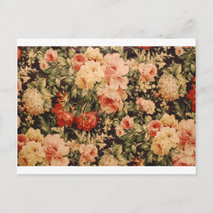 Vintage flowers rose texture 900s style postcard