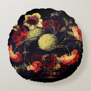 Vintage Flowers Round Cushion