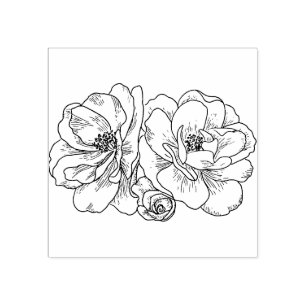 Vintage Flowers  Rubber stamp