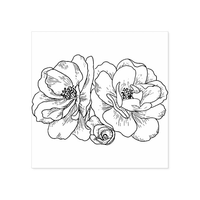 Vintage Flowers  Rubber stamp (Imprint)