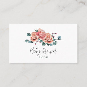 Vintage Flowers Rustic Pink Roses  Business Card