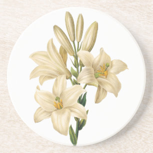 Vintage Flowers sandstone coaster 1