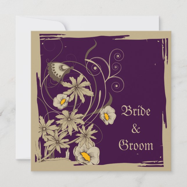 Vintage Flowers Save The Date Announcements (Front)