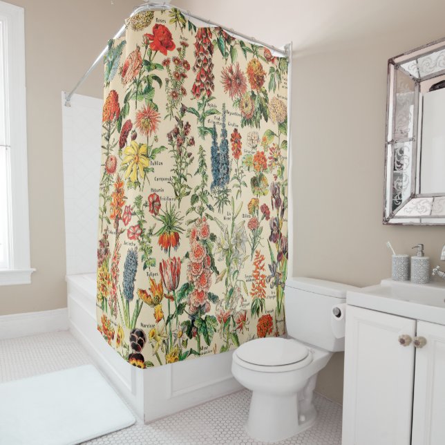 Vintage Flowers Shower Curtain (In Situ)