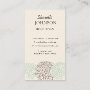 Vintage Flowers Soft Neutral Beautician Cards