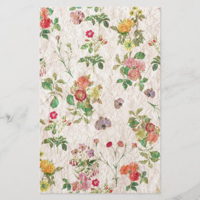 Vintage Flowers Stationery (Front)