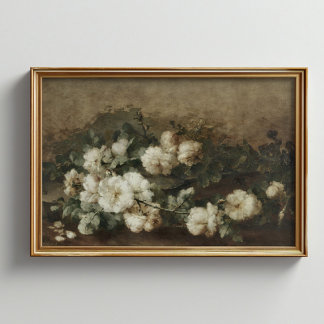 Vintage Flowers Still Life Printable Poster
