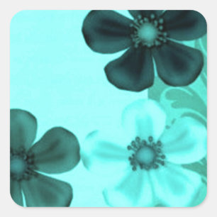 Vintage Flowers Teal Stickers
