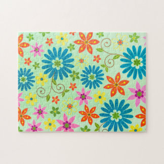 Vintage Flowers Texture Pattern Impossible Puzzle