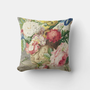 Vintage Flowers Throw Pillow