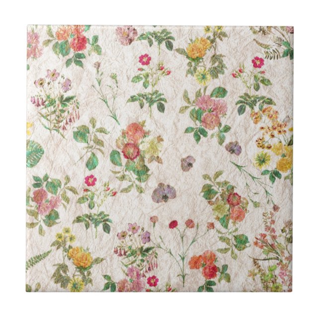 Vintage Flowers Tile (Front)