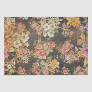 Vintage Flowers Tissue Paper   Elegant Crafting 