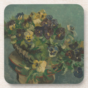 Vintage Flowers Van Gogh Basket of Pansies Coaster