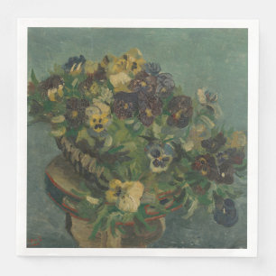 Vintage Flowers Van Gogh Basket of Pansies Napkin