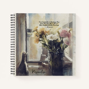 Vintage Flowers Vase Emerson Quote Journal
