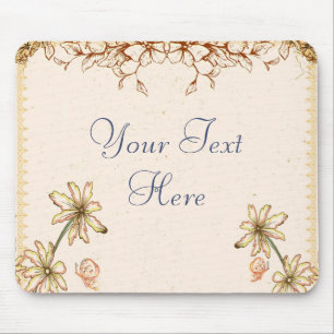 Vintage Flowers Wedding Mouse Mat