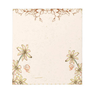 Vintage Flowers Wedding Notepad