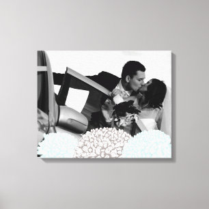Vintage Flowers Wedding Photo Template Canvas Print
