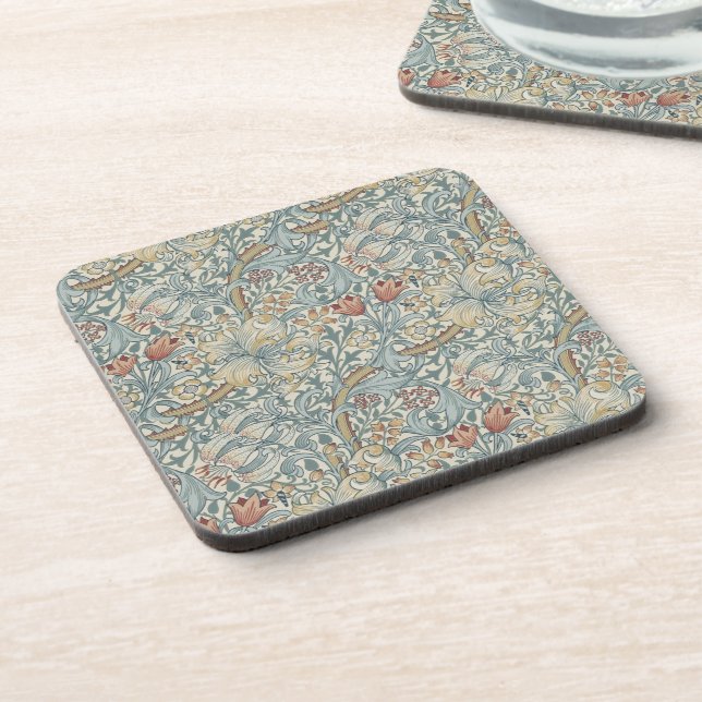 Vintage Flowers William Morris Golden Lily    Coaster (Left Side)