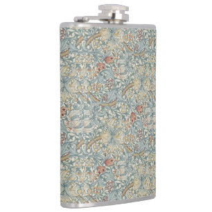 Vintage Flowers William Morris Golden Lily   Hip Flask
