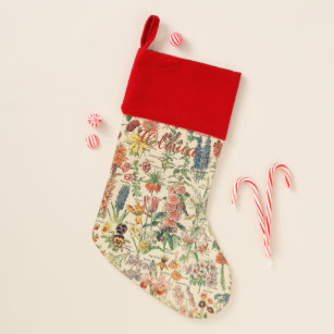 Vintage Flowers (with personalised name) Christmas Stocking