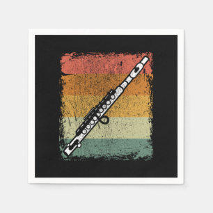 Vintage Flute Player Music Flute Gift Idea Napkin